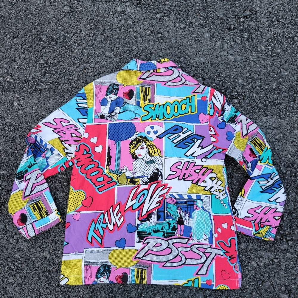 Victoria's Secret 90’s Cartoon Comics Pop Art Flannel Pajama Top Size Medium - Picture 5 of 15